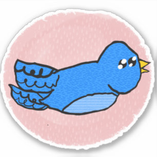 Pegatina de pájaro azul