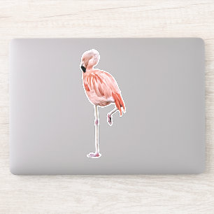 Pegatina de pájaro de arte Flamingo rosa
