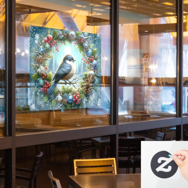 Pegatina de pájaro de invierno para ventana (ventana del restaurante)