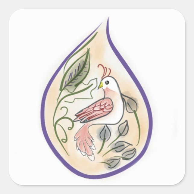 Pegatina de pájaro de lágrima (Anverso)