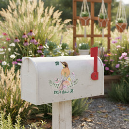 Pegatina de pájaro floral para buzón