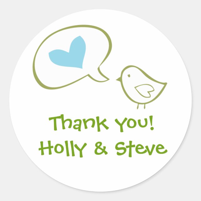 Pegatina de pájaros por Bodas de TearDrop (Anverso)