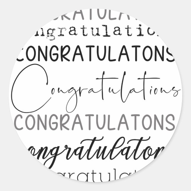 Pegatina de palabras de felicitación (Anverso)