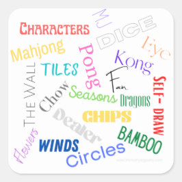 Pegatina de palabras de Mahjong