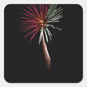 Pegatina de palma roja y verde