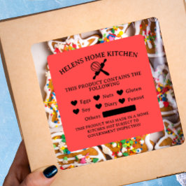 Pegatina de panadería Alerta Alimenticia de Candy 