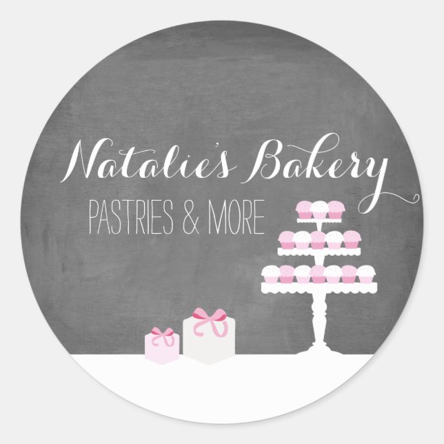 Pegatina de panadería Chalkboard (Anverso)