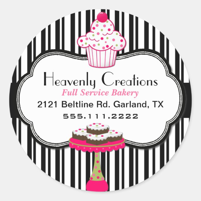 Pegatina de panadería de Personalizados caprichoso (Anverso)