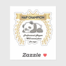 Pegatina de Panda Campeón de la Siesta Divertida