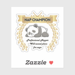 Pegatina de Panda Campeón de la Siesta Divertida