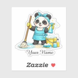 Pegatina de Panda de la Limpieza Kawaii Adorable