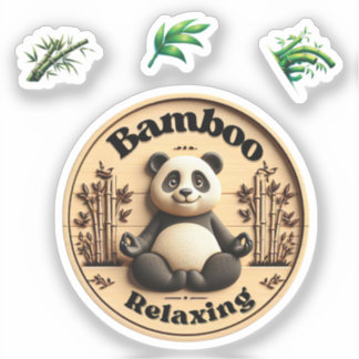 Pegatina De Panda, Relajación De Bambú.