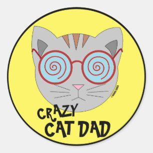 Pegatina de Papá Gato Loco