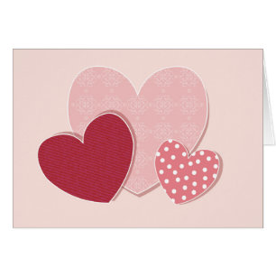 Pegatina de papel de los corazones rosados