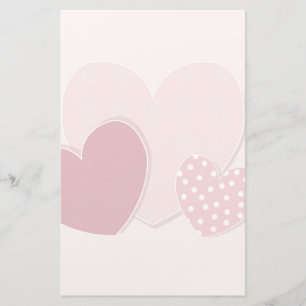 Pegatina de papel de los corazones rosados