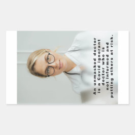 Pegatina de papel de médicos sin máscara