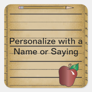 Pegatina de papel gobernante para un profesor