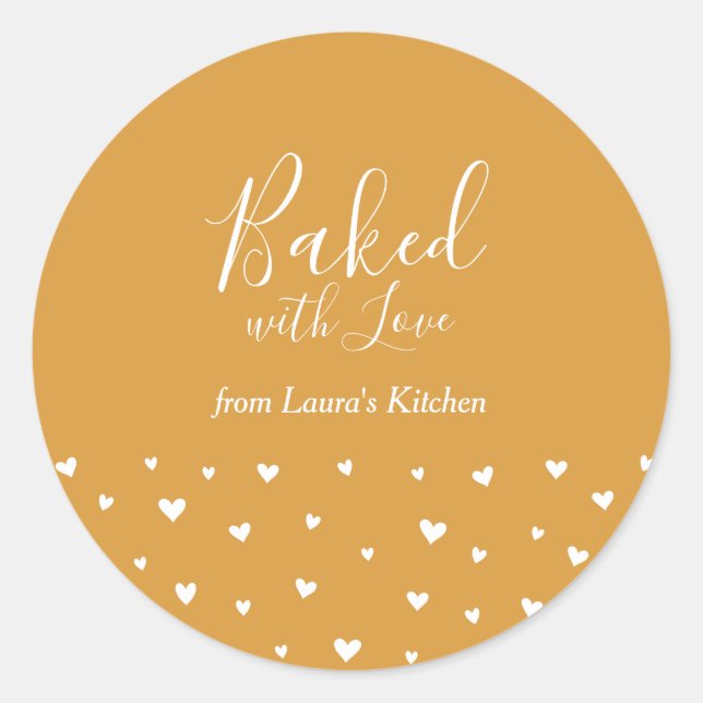 Pegatina de paquete Amarillo Corazones Cutes horne (Anverso)