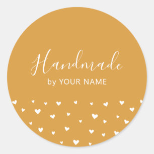 Pegatina de paquete amarillo sencillo de corazón h