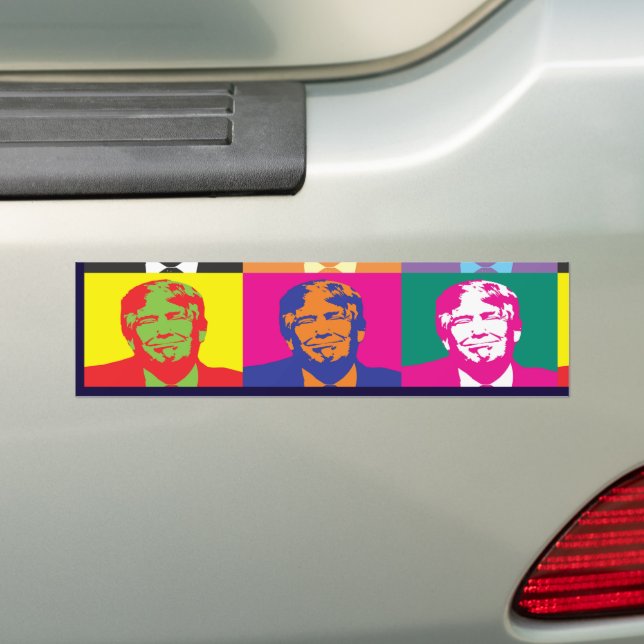 Pegatina de parachoques de arte pop de Donald Trum (en coche)