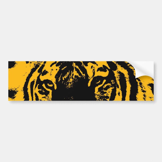 Pegatina de parachoques de arte pop de tigre negro (Frente)