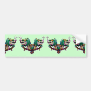 Pegatina de parachoques de dragones gemelos