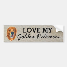 Pegatina de parachoques de Golden Retriever