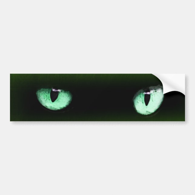 Pegatina de parachoques de ojos de gato verde (Frente)
