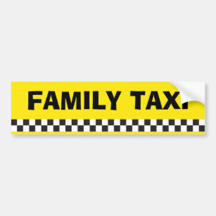 Pegatina de parachoques de servicio de taxi famili