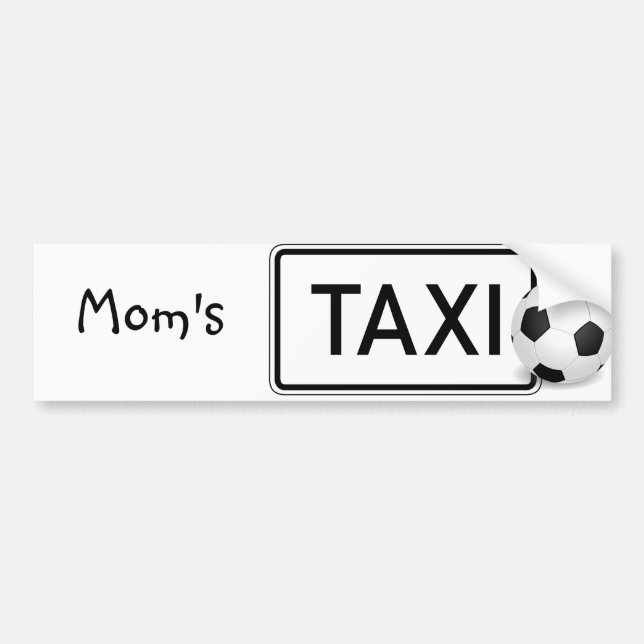 Pegatina de parachoques de taxista/fútbol de mamá (Frente)