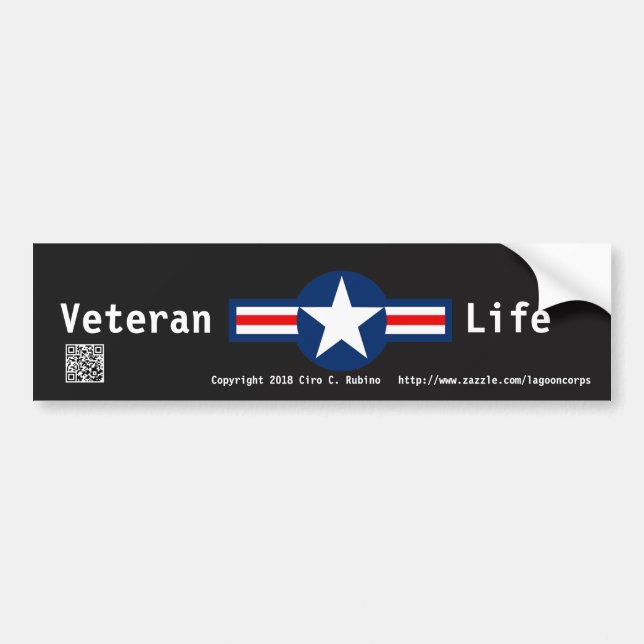 Pegatina de parachoques de vida para veteranos (Frente)