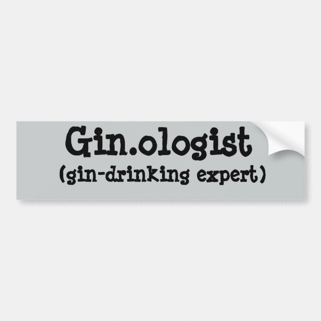 Pegatina de parachoques del Gin.ólogo (Frente)