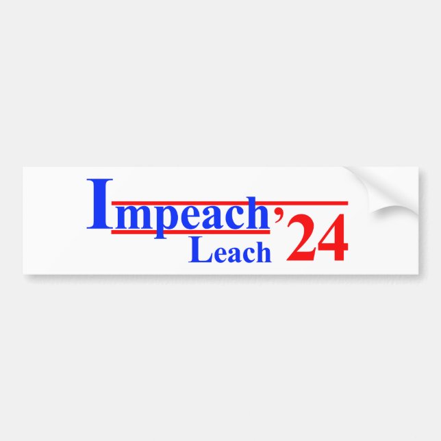 Pegatina de parachoques Impeach Leach '24 (Frente)