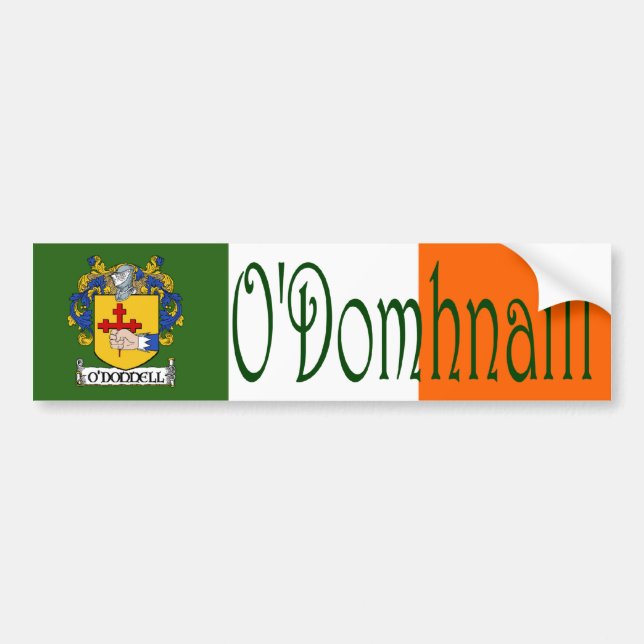 Pegatina de parachoques irlandés/inglés de O'Donne (Frente)