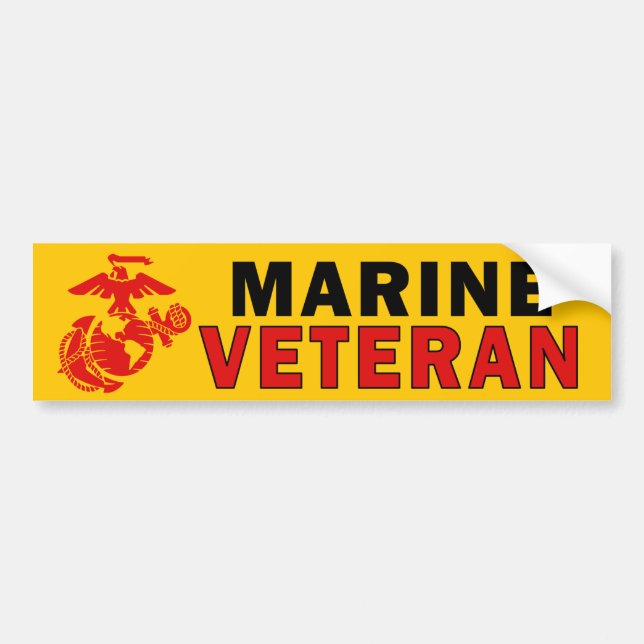 Pegatina de parachoques para veteranos marinos (Frente)