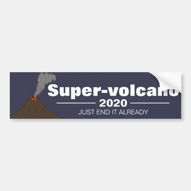 Pegatina de parachoques Super-volcano 2020 (A) (Frente)