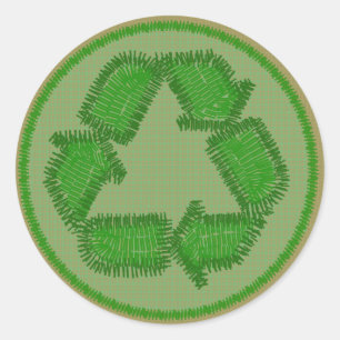 Pegatina de parches de reciclaje con título