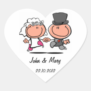 Pegatina de pareja boda recién casada personalizad