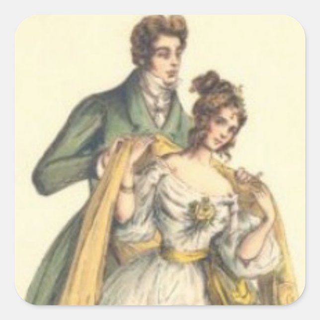 Pegatina de pareja con estilo vintage para Navidad (Anverso)