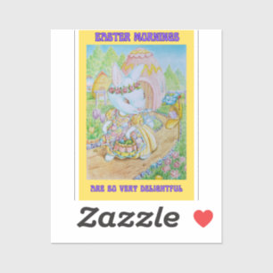 Pegatina de Pascua de Niñas Pequeñas