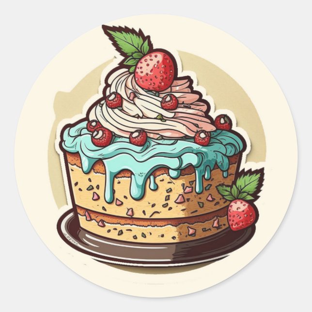Pegatina de pasteles. Cumpleaños (Anverso)