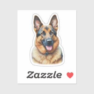 Pegatina de Pastor Alemán de Acuarela