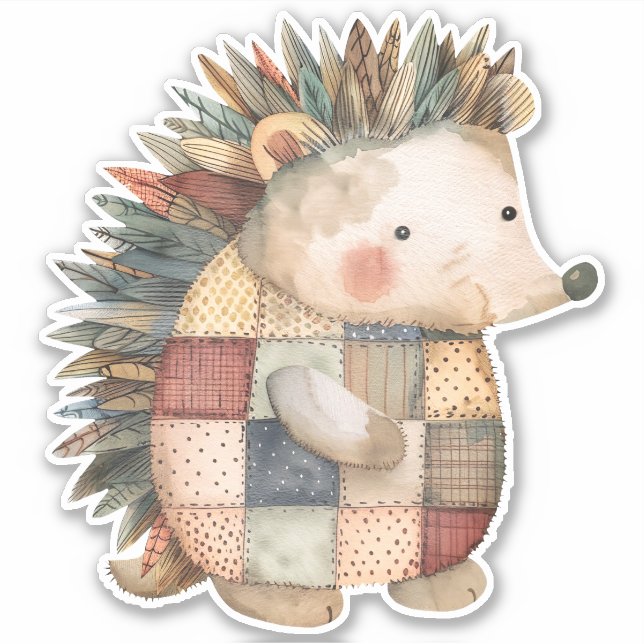 Pegatina de Patchwork Hedgehog (Anverso)