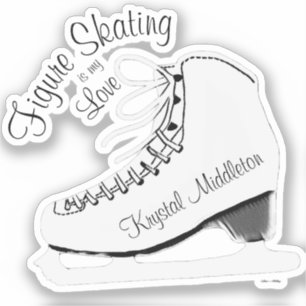 Pegatina de patinaje sobre hielo Chica de patinaje