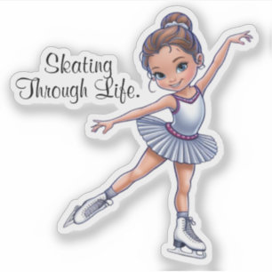 pegatina de patinaje sobre hielo "Patinar a través