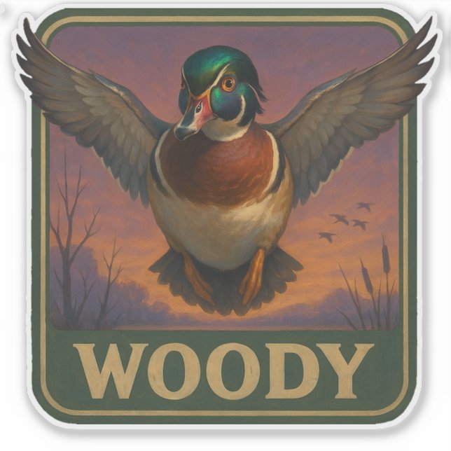Pegatina de pato de madera (Anverso)
