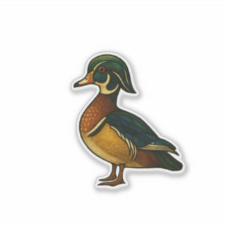 Pegatina de Pato de Madera