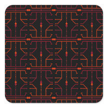 Pegatina de patrón abstracto jeroglífico