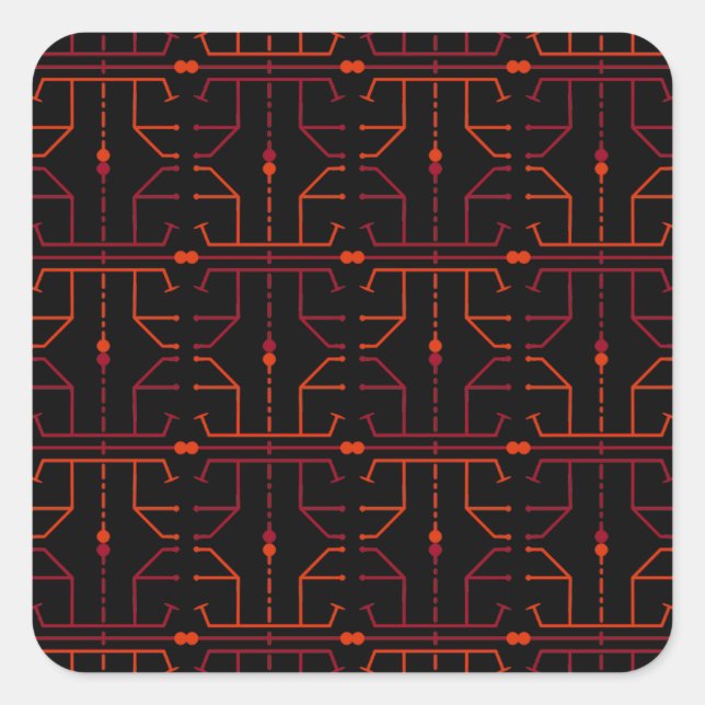 Pegatina de patrón abstracto jeroglífico (Anverso)