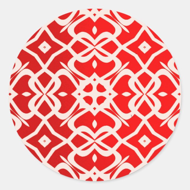 Pegatina de patrón de encaje de X metálico-rojo y  (Anverso)